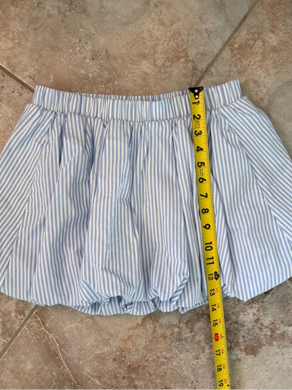 Poplin Bubble Skirt White Blue Old Navy Women’s XS Lined Striped Elastic Cotton - Picture 6 of 8